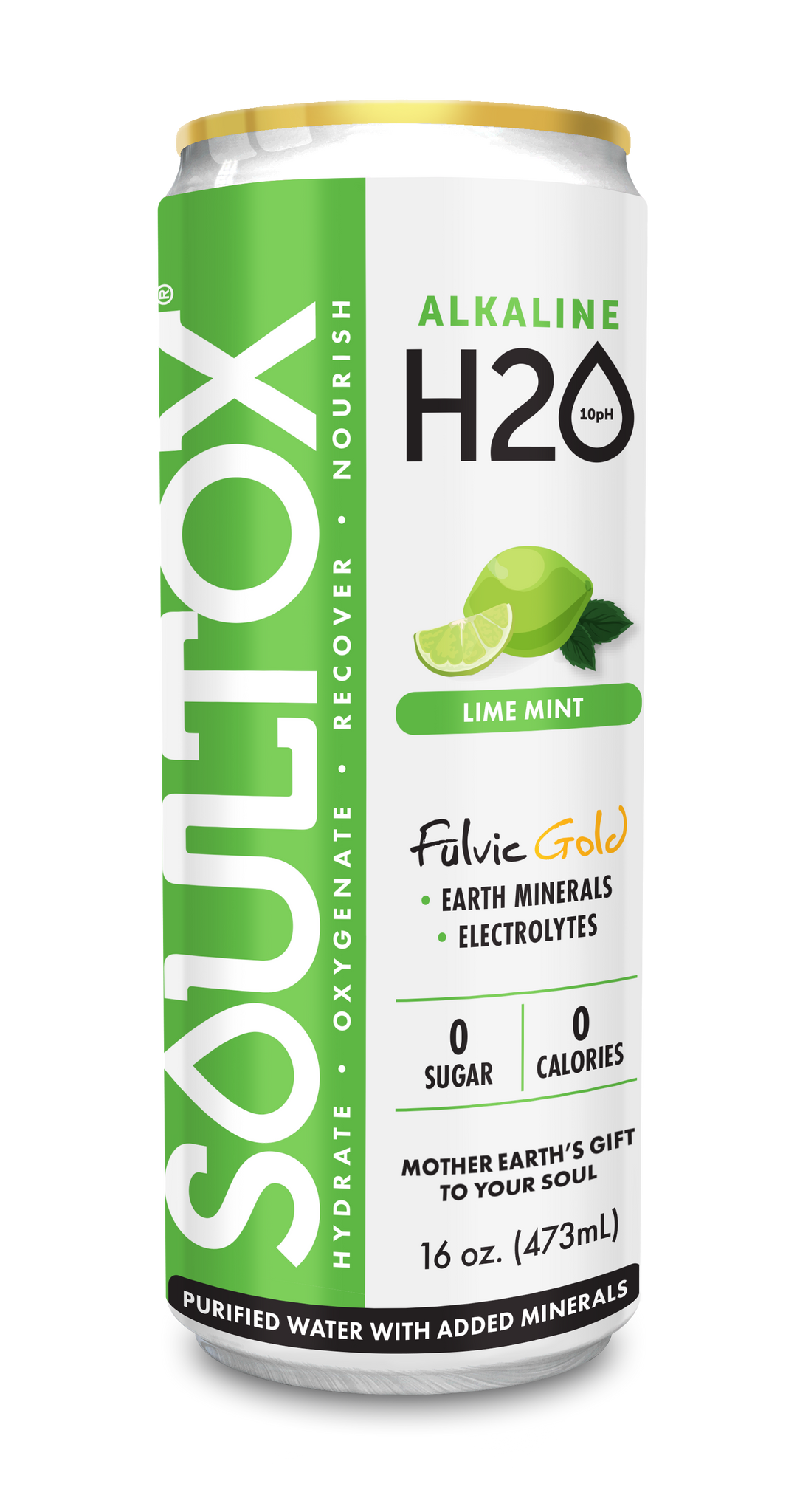 SOULTOX Alkaline Electrolyte Flavored Water - Mineral Infused Hydration Cans, 12 Pack