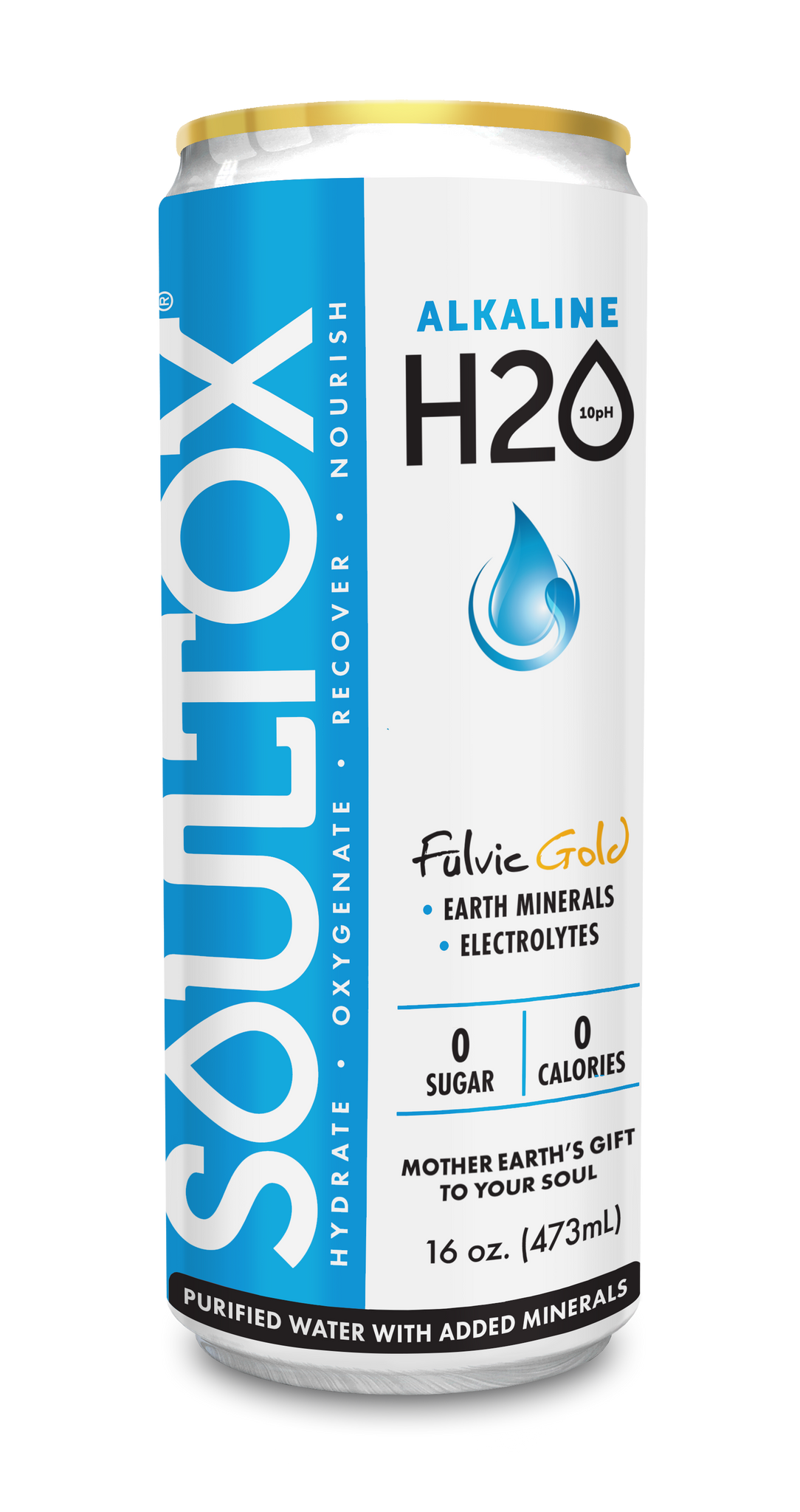 SOULTOX Alkaline Electrolyte Flavored Water - Mineral Infused Hydration Cans, 12 Pack