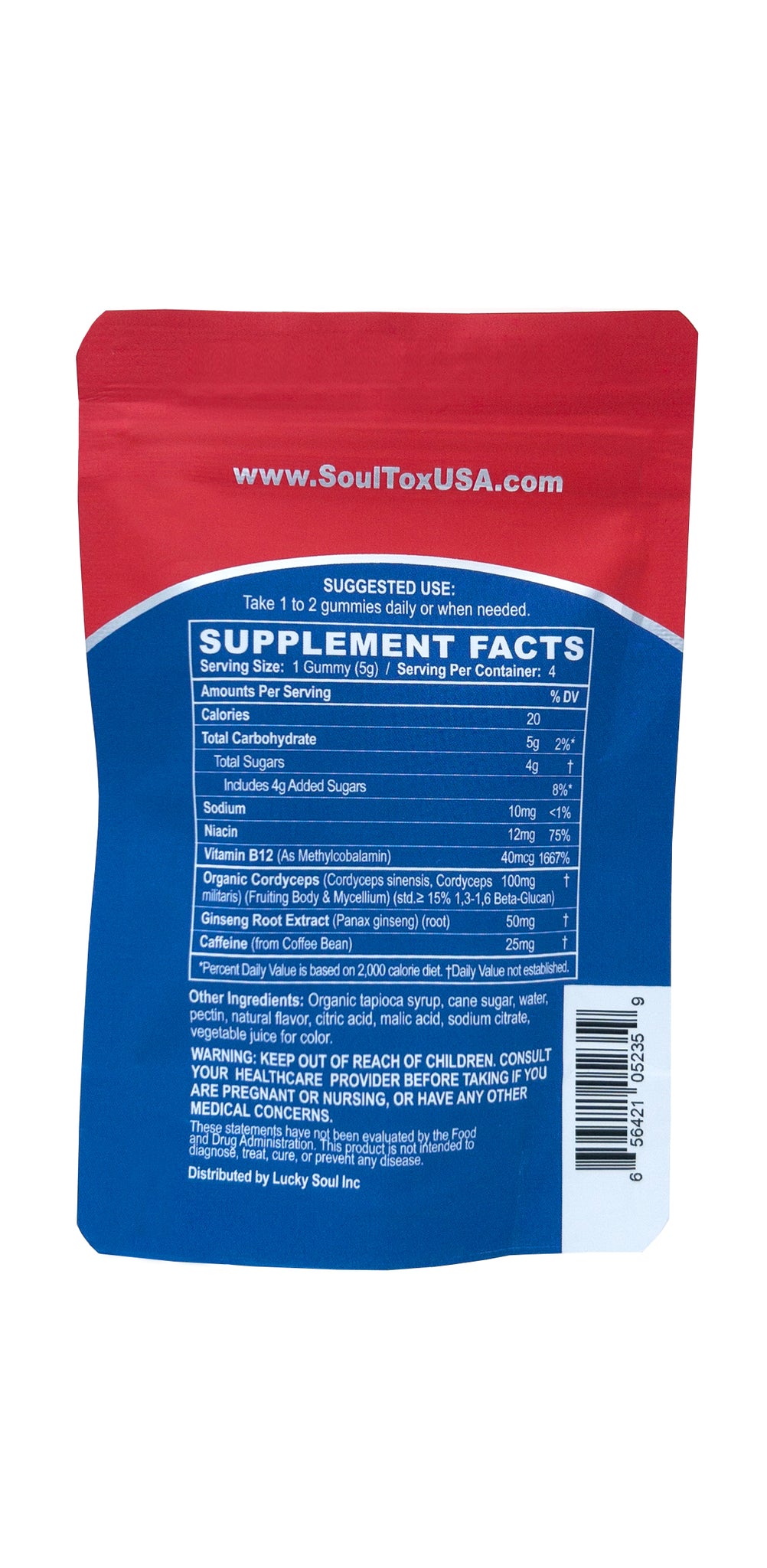 Soultox ENERGY Ginseng Cordyceps Mushroom Gummies