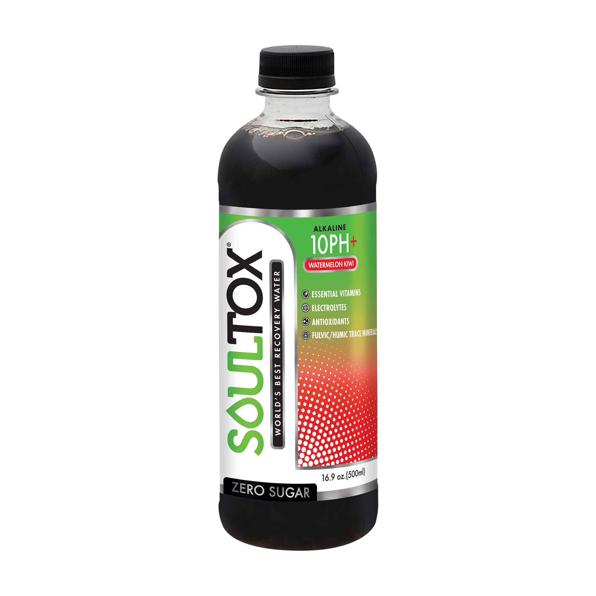 SOULTOX Alkaline 10PH Mineral Recovery Water - Watermelon Kiwi - (12pk)