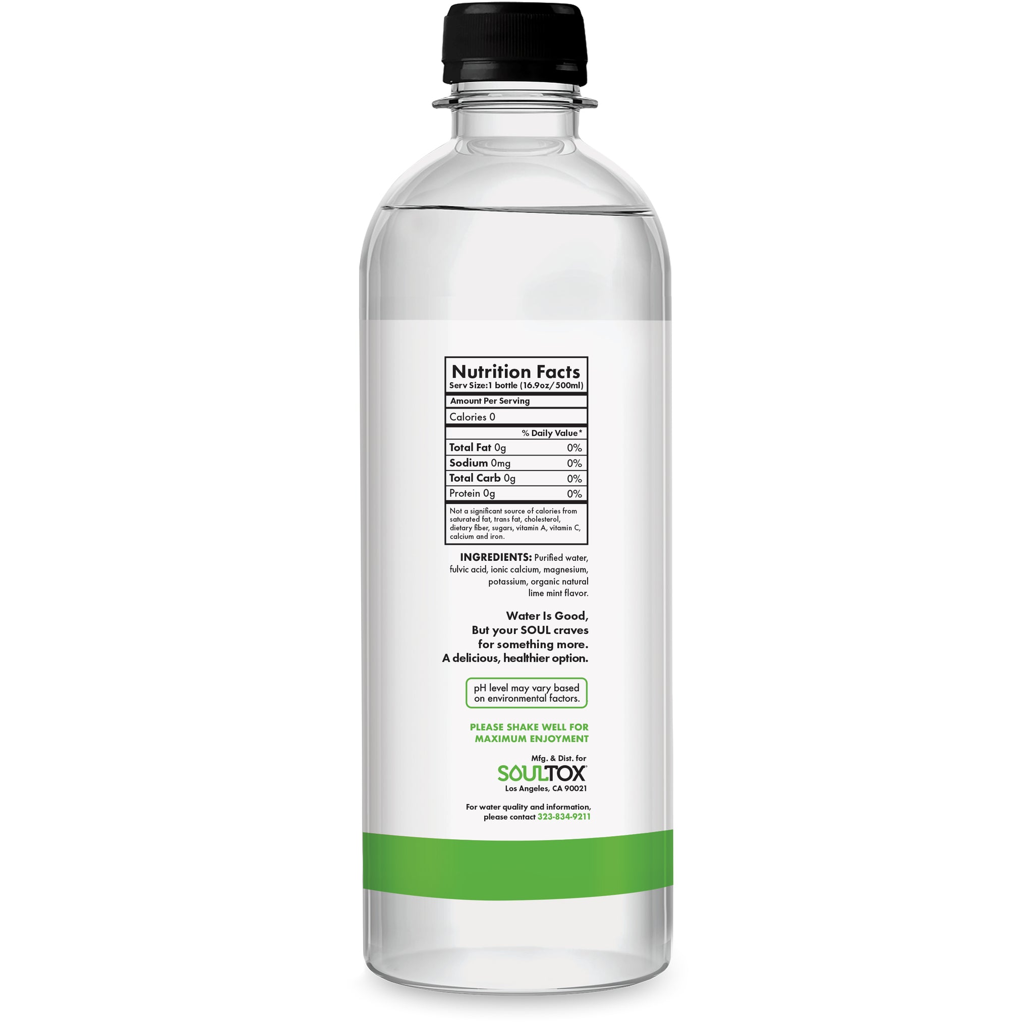 SOULTOX Alkaline Electrolyte Water - Mineral Infused Hydration, Lime Mint 12 Pack