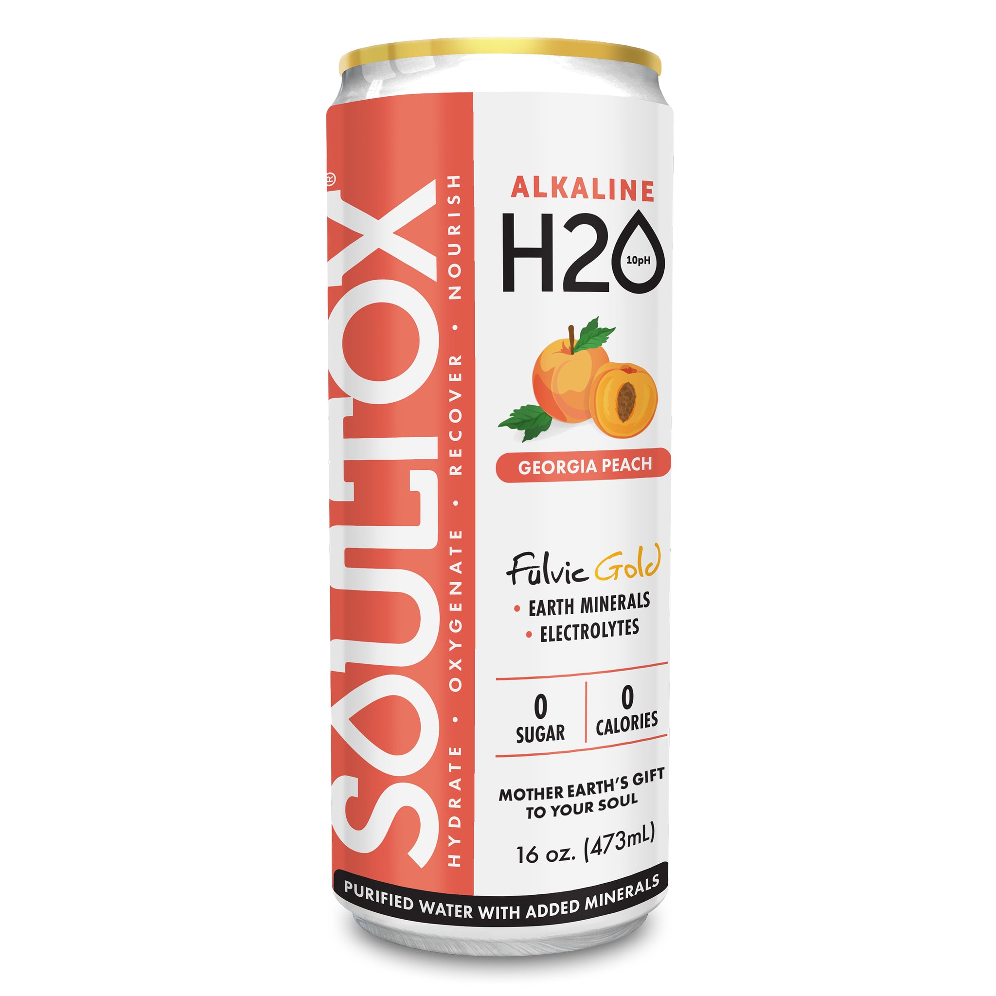 SOULTOX Alkaline Electrolyte Flavored Water - Mineral Infused Hydration Cans, 12 Pack