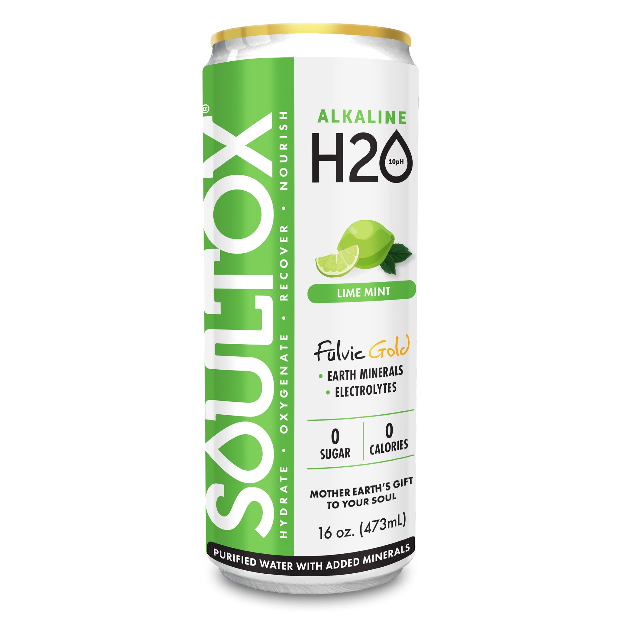 SOULTOX Alkaline Electrolyte Flavored Water - Mineral Infused Hydration Cans, 12 Pack