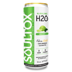 SOULTOX Alkaline Electrolyte Flavored Water - Mineral Infused Hydration Cans, 12 Pack