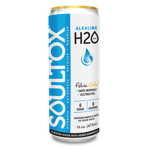 SOULTOX Alkaline Electrolyte Flavored Water - Mineral Infused Hydration Cans, 12 Pack