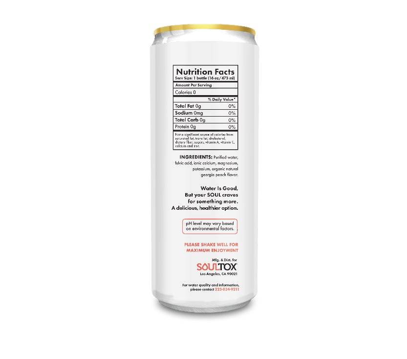 SOULTOX Alkaline Electrolyte Flavored Water - Mineral Infused Hydration Cans, 12 Pack